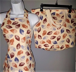 Custom created Apron and Matching Tote set - Fall Leaves